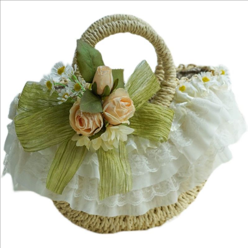 Woven Straw Bag - Bolso tejido de paja de encaje