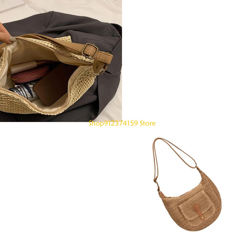 Woven Straw Bag - G5AE Bolso playa paja para mujer,