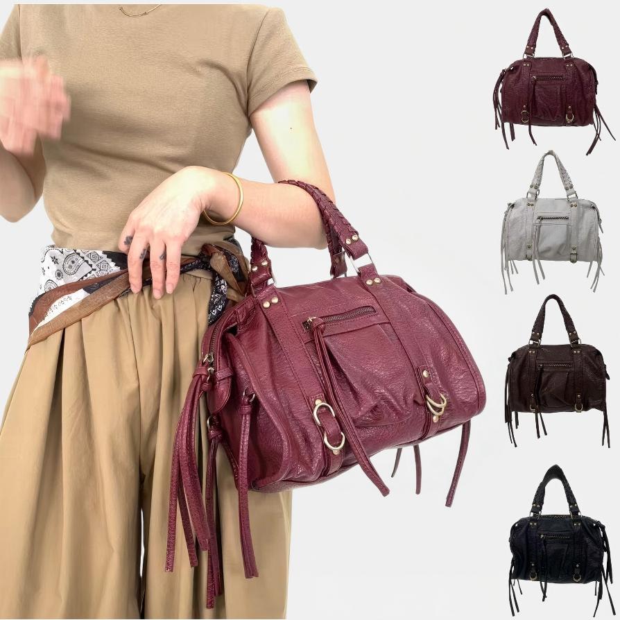 Women Bags Polene - Bolso retro para mujer estilo motociclista,