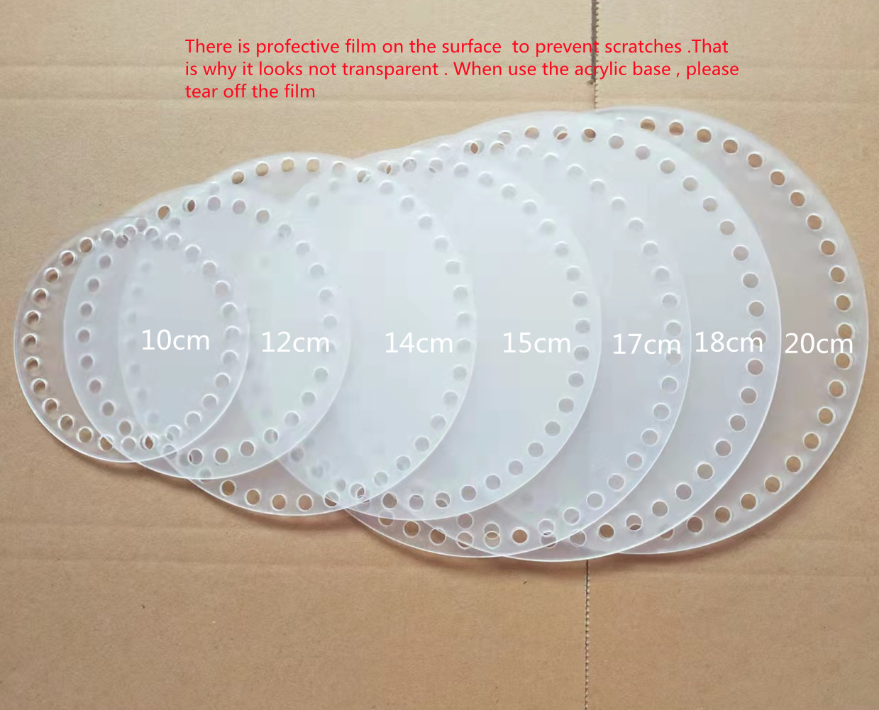 Circle Round Bag - Tablero de acrílico transparente redondo de