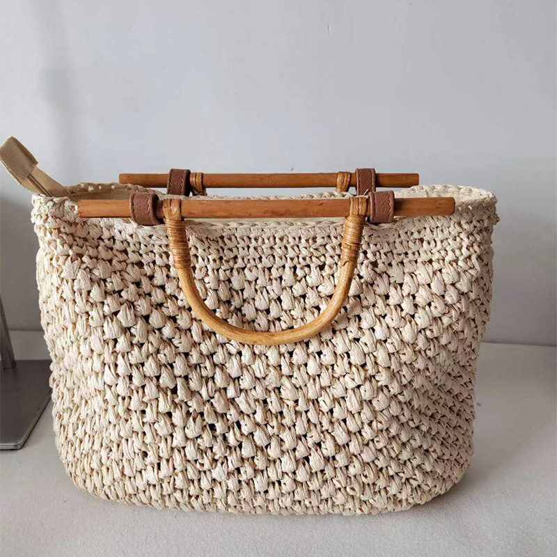 Woven Straw Bag - Bolso de paja con asa de