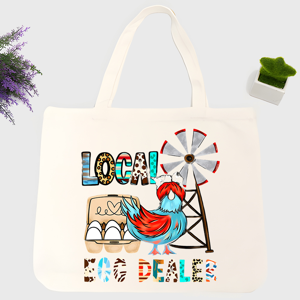 Women Bags Farmers - Bolsa de lona con estampado de