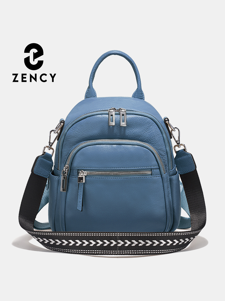 Women'S Bags For Work - Mochila pequeña Zency de cuero genuino,