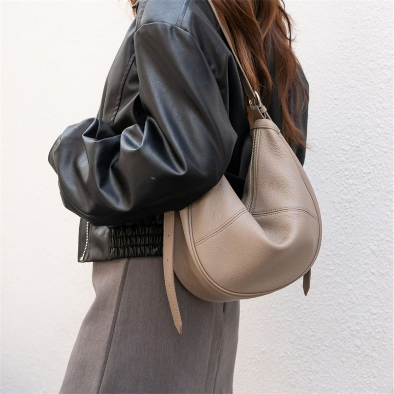 Women'S Bags For Work - Bolso Hobo de Cuero Genuino Suave