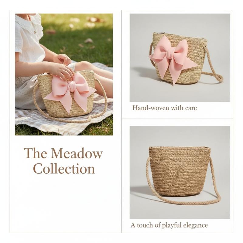Woven Straw Bag - Bolso de hombro de paja tejido