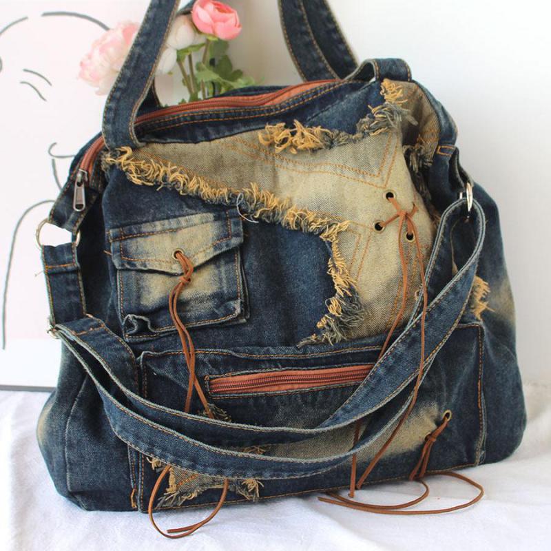 Women Bags Jeans - Bolso Bandolera Retro Y2K Estilo Wasteland,