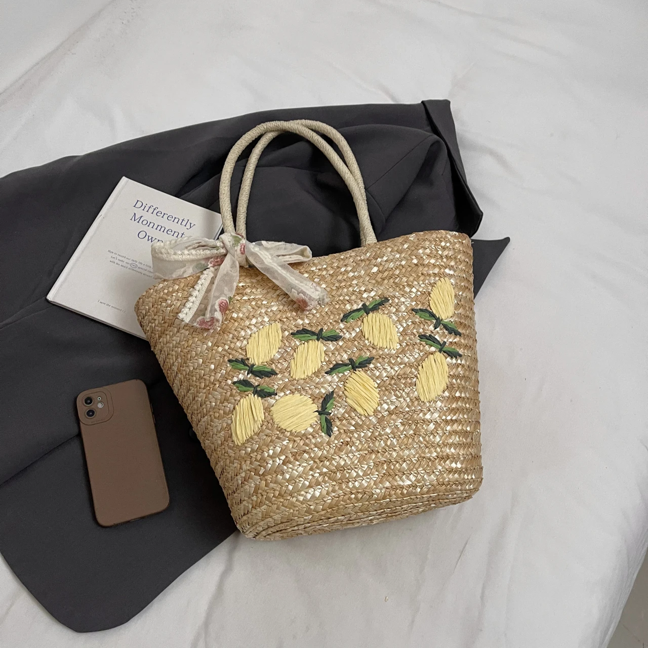 Bolso de hombro de playa de gr - Woven Straw Bag reseña y precio
