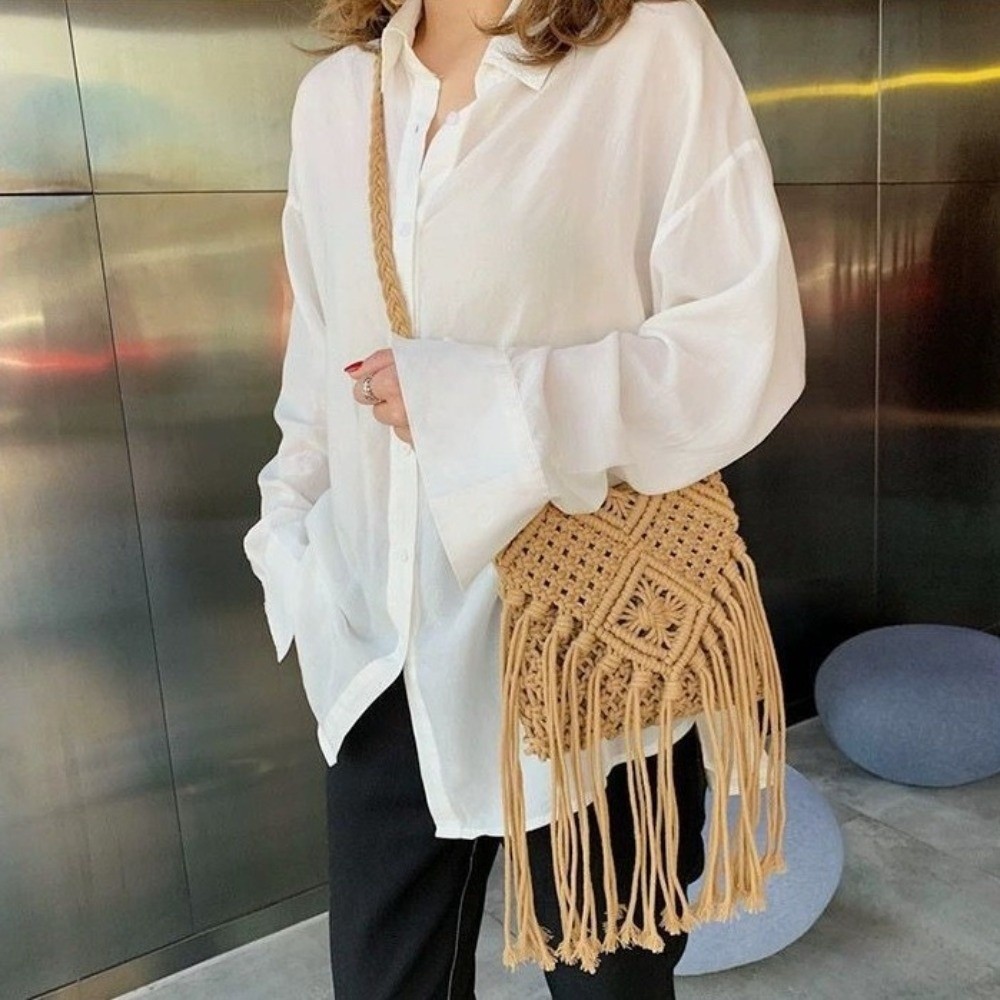 Bolso de paja tejido de estilo - Woven Straw Bag reseña y precio