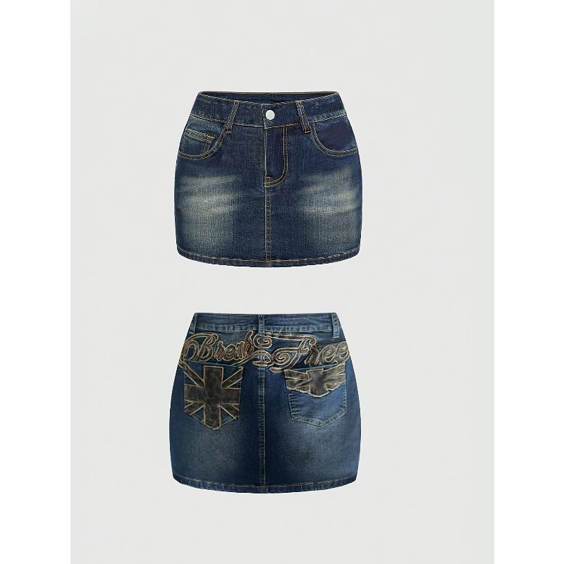 Falda corta de mezclilla retro - Women Bags Jeans reseña y precio