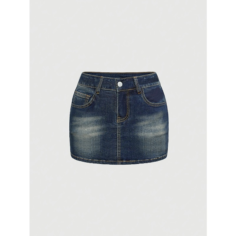 Falda corta de mezclilla retro - Women Bags Jeans reseña y precio