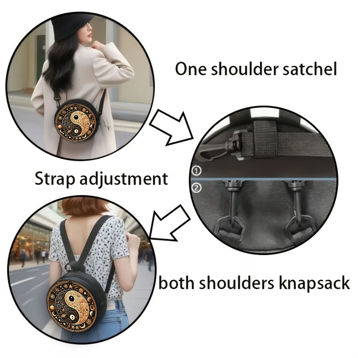 Bolso bandolera redondo con es - Circle Round Bag reseña y precio