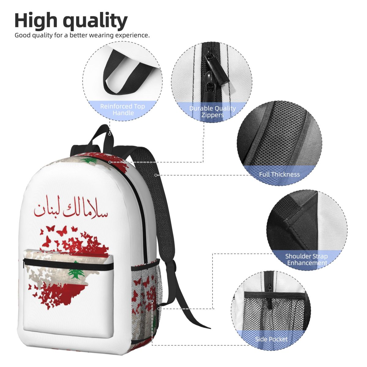Mochila May Peace Come To Leba - Women Bags Lebanon reseña y precio