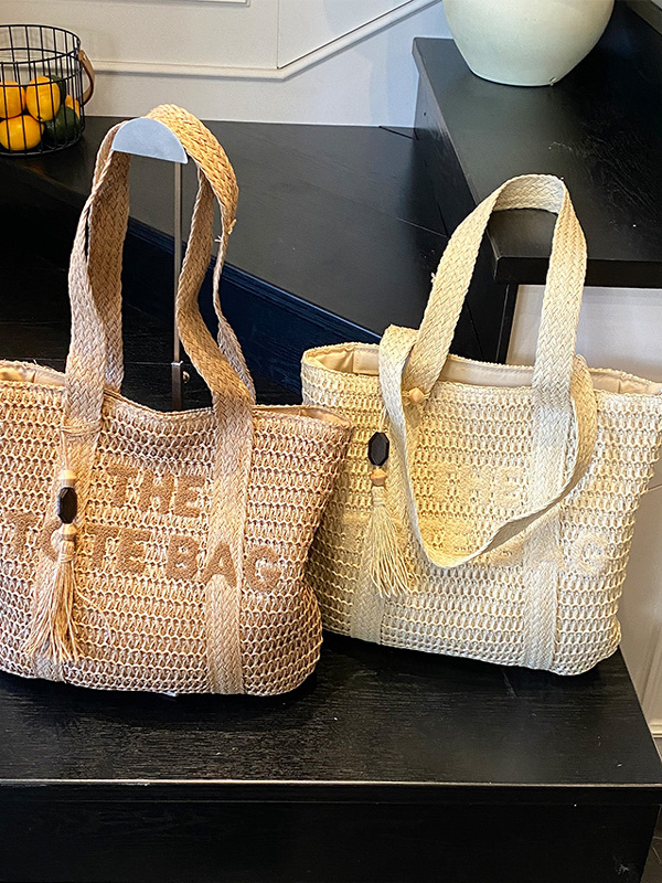 Bolso de mano de gran capacida - Woven Straw Bag reseña y precio