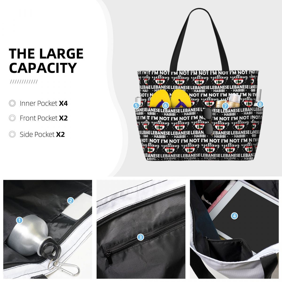 Bolso de playa con bandera lib - Women Bags Lebanon reseña y precio
