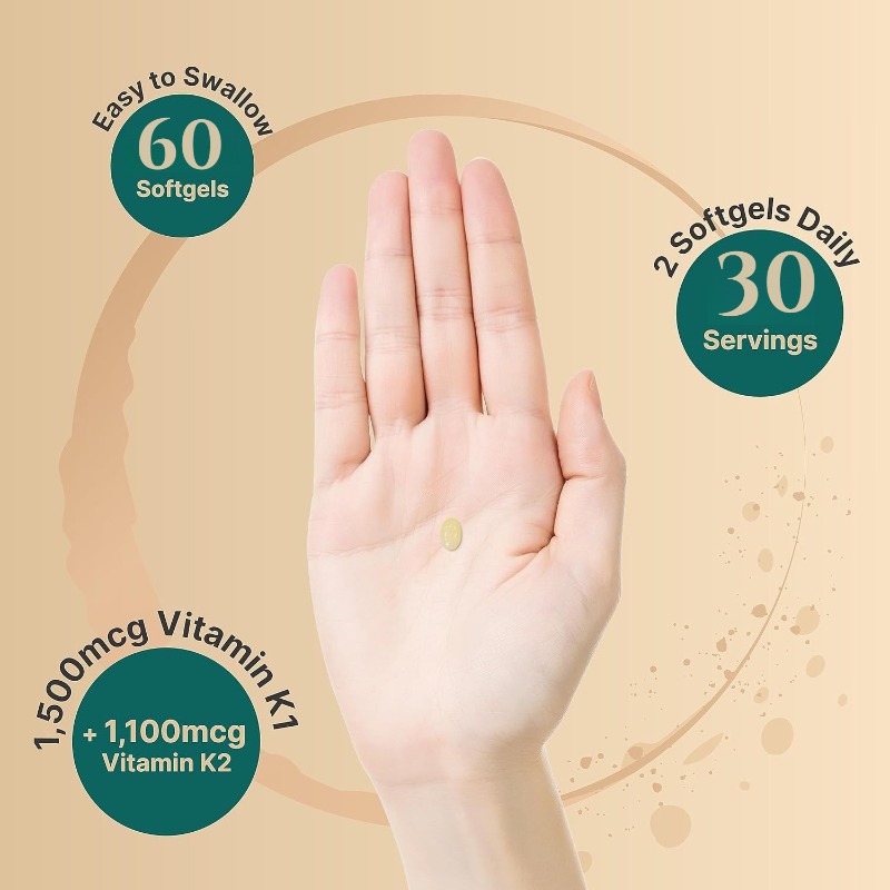 Complejo de vitamina K, K1+K2  - Women Bags Mk reseña y precio